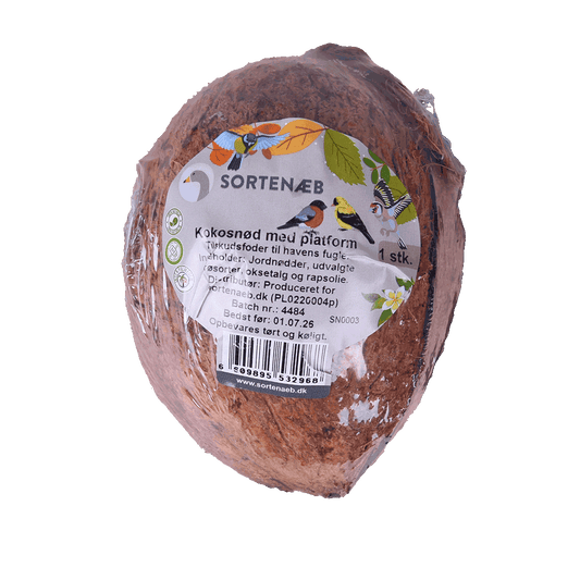 Sortenæb kokosnoot met zitstok
